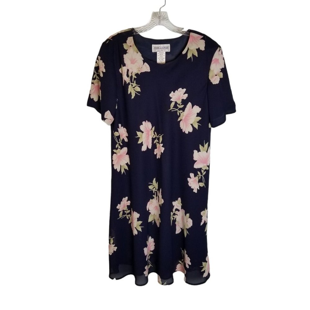 Vintage Jessica Howard Floral Dress Size 20 Short Sleeve Casual Shift FLAW